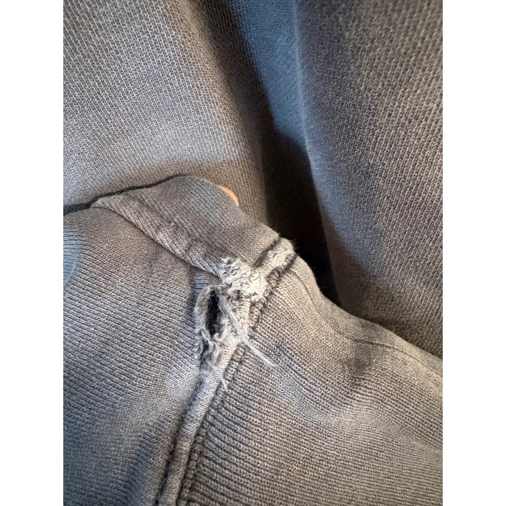 J. Crew Knit Goods Mens Gray Sun Faded‎ Cotton French Terry Pullover Hoodie M
